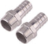 DERNORD Stainless Steel Hose Barb x NPT Male Fitting, 1", Pack of 2