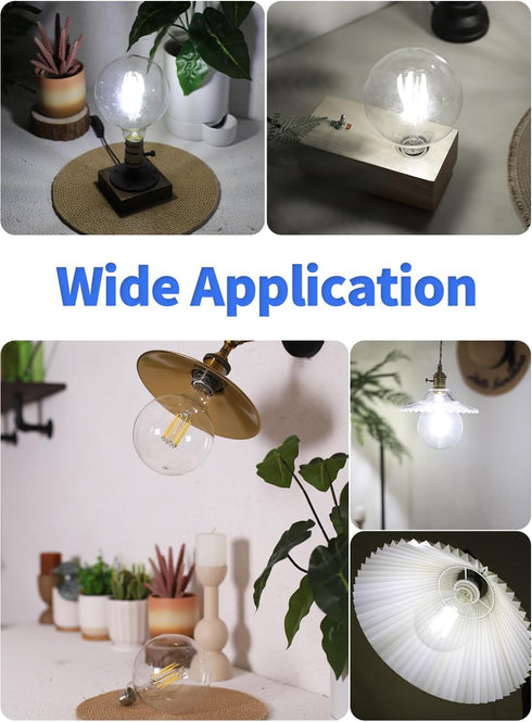 12W Dimmable Bulb 5000K G40 5 Inch 90W 900LM, E26 G125 Bulbs, Dimming CRLight LED Large Globe Daylight White Glow