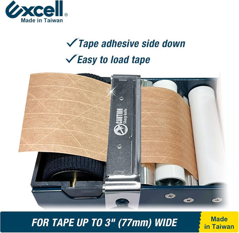 Excell Water Activated Gummed Kraft Paper Tape Dispenser for Shipping Boxes