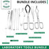Essential Lab Tools Starter Pack, Crucible Beaker Tongs, Lab Spatula, Test Tube Clamps, Premium Quality