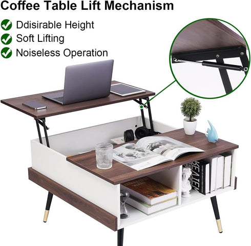 2 Pack Black Ottoman Lift Top Mechanism for Coffee Tables