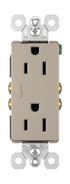 Legrand radiant 885TRNICC12 15 Amp Tamper Resistant Decorator Duplex Outlet, Nickel (1 Count)