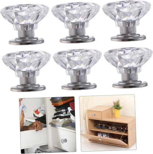 6Pcs DOITOOL Mini Decorative Knobs for Cabinets Lightweight Plastic Handles for Jewelry Boxes Bedside Tables