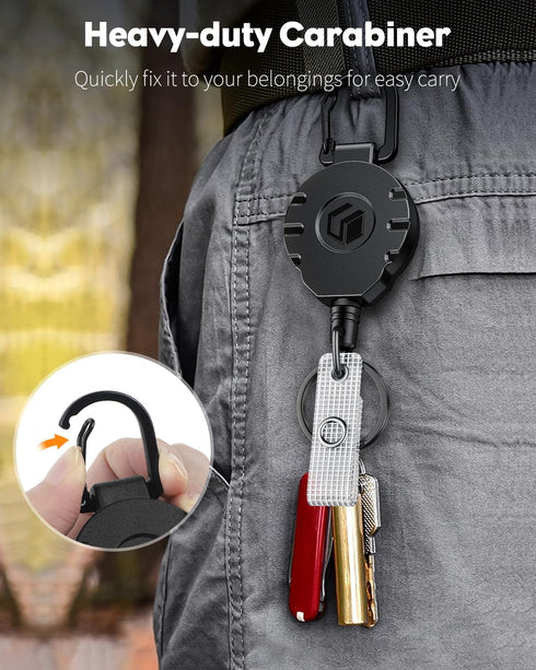 Uniclife Retractable Keychain - Heavy Duty Badge Holder with Strong ABS Casing and 31.5 Inch Steel Wire Rope