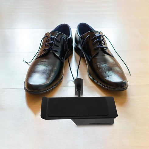 ARTIBETTER Wall Mounted Metal Shoe Rack Adjustable Display Shelf Anti-slip Support, Black Retail Sneaker Organizer