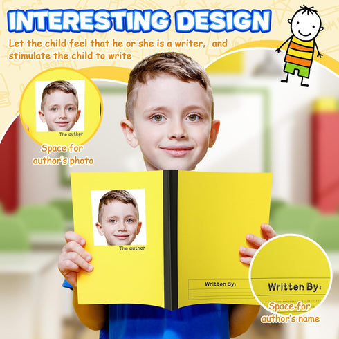 Henoyso 24 Pcs 9.75" x 7.50" Primary Composition Notebook, K-2 Primary Ruled Journals for Kids