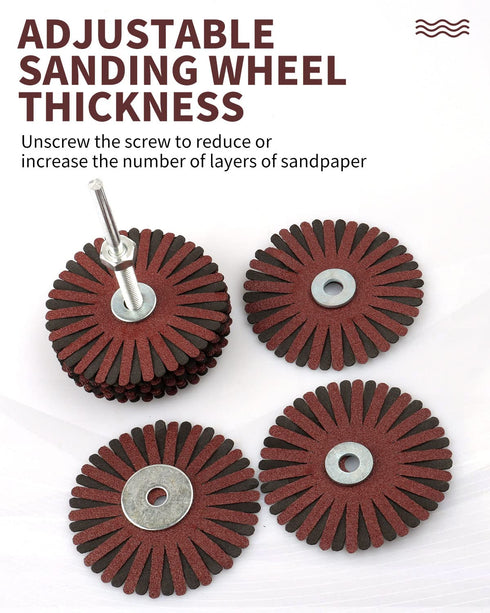 Rocaris 2 Pack Abrasive Flap Wheel - 120# Nylon Sanding Wheel Brush with 1/4 Inch Shank for Woodworking Polishing