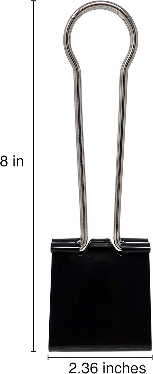 Super Extra Large Binder Clips, Black 2-1/3in (4-Pack)