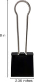 Super Extra Large Binder Clips, Black 2-1/3in (4-Pack)
