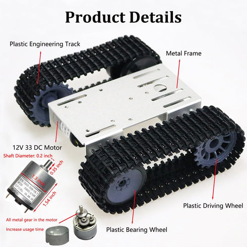Premium DIY Tracked Robot Chassis Kit Intelligent Robotic Chassis, Remote Control Caterpillar Moving Tank Platform