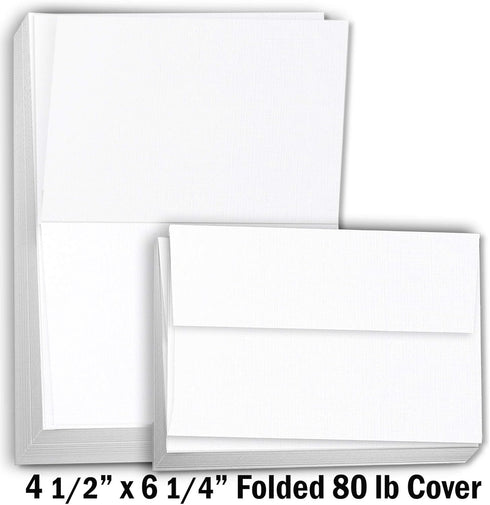 80 lb 4.5" 6.25" A6 100 Pack Hamilco Blank Cards and Envelopes LINEN textured cover Cardstock Paper x Folded Cards