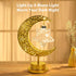 Decorative Table Lamp, Battery Powered Ramadan Desk Lamp Decorations Crescent Table Light Lunar Star Moon Lantern for Bedside Nightstand Desktop Kid's Room Party, Eid Mubarak Decor, Warm Light by Lewondr