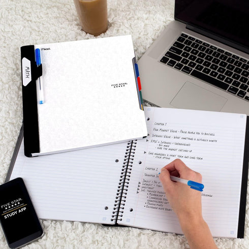 Five Star Spiral Notebook, 5 Subject, 200 Sheets, College Ruled Paper, 8-1/2" x 11", Advance Notebook with Spiral