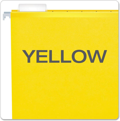 Pendaflex Reinforced Hanging File Folders, Letter Size, Yellow, 1/5 Cut, 25/BX (4152 1/5 YEL)