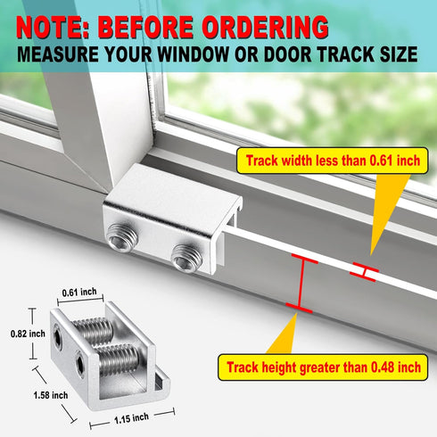 STERGDE (10 Sets), Sliding Window Locks Security Window Locks with Keys, Adjustable Aluminum Sliding Window Stops, Easy