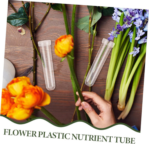 50pcs Wakauto Transparent Flower Tubes for Fresh Flowers Practical Floral Water Containers Height for Roses Carnations