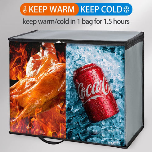 2-Pack Frozen Bodaon Insulated Reusable Grocery Bag with Top, X-Large Foods Cold, Cooler Shopping Accessories