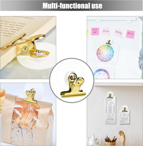 Self Adhesive Metal Clips, 12 Pcs Upgrade Strong Clips for Hanging, Organization, Spring Clip for Home, Office