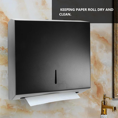 GALPADA Stainless Steel Bathroom Tissue Holder Anti-Splash Paper Towel Dispenser for Home and Hotel Stainless Steel