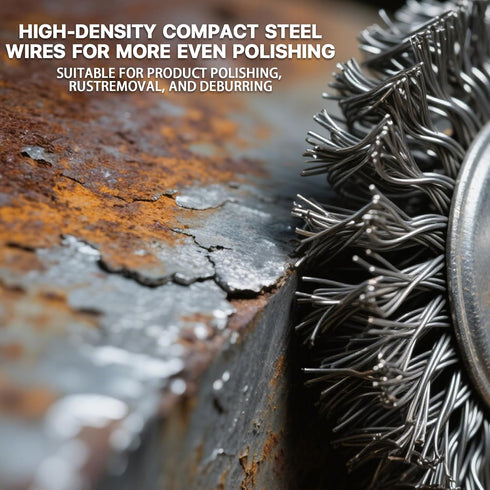 6 3 Inch 1/4-Inch Pieces Wire Brushes for Drill, Abrasive Wire Brush Kit with Hex Shank for Rust Removal, Polishing