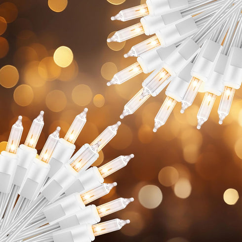 2 Pack 50 Count Christmas String Lights Clear Warm White Mini Lights