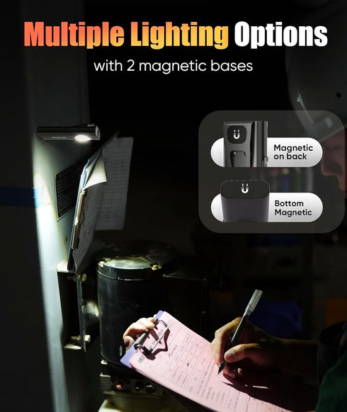Slim Magnetic Work Light, 1000 Lumens LED Rechargeable Work Light with Two Magnetic Bases for Car Repairing