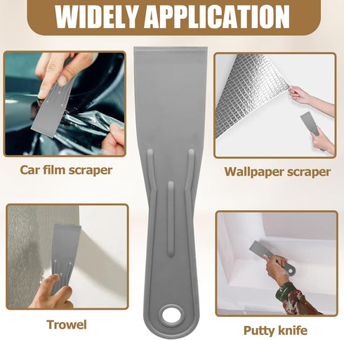 suiwotin 6pcs Set 1.5 Inch Spackling, Flexible Plastic Putty Knife - Wide Scraper for Wall Repair, Drywall Taping