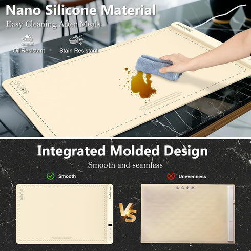 6 Settings, Food Warming Mat, Silicone Electric Warming Tray - Day Gifts, Heat Portable, Upgraded Graphene Full Surface