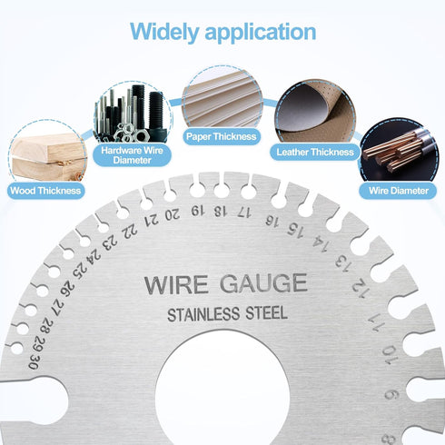 2Pcs Metal Gauge Thickness Tool, Highly Accurate Dual-Sided Round Wire Sheet Gage for Welding