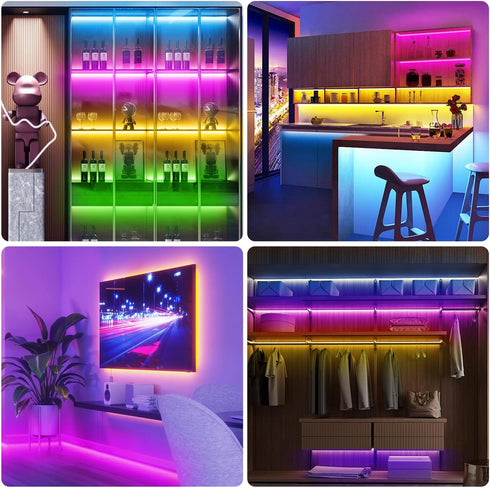 110FT (1 dalattin Led Lights for Bedroom Roll),Led Smart Strip Lights with App Control Remote Control, RGB LED Light