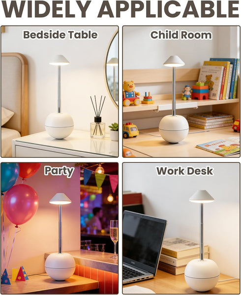 Dimmable Small Touch Lamp with Remote, Tumbler Design Cordless Table Lamp, USB Rechargeable Bedside Night Light