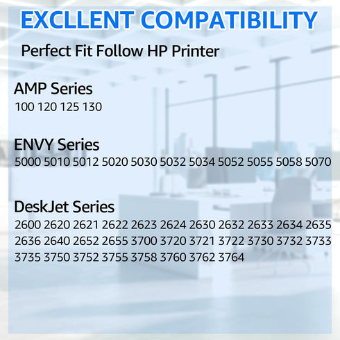 Remanufactured Ink Cartridge Replacement for 65 65XL N9K04AN Compatible with HP Envy 5055 5058 5052 DeskJet 3755 2622