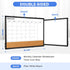 Monthly Calendar Whiteboard Dry Erase Cork Board Combo, 24" x 18" Magnetic Double-Sided Board