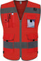 TCCFCCT Mesh Work Vest for Men Women High Visibility Safety Vest with 9 Pockets, Hi Vis Reflective (Red, 4X-Large)