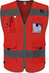 TCCFCCT Mesh Work Vest for Men Women High Visibility Safety Vest with 9 Pockets, Hi Vis Reflective (Red, 4X-Large)