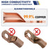 Haisstronica 76PCS Copper Wire Lugs with Heat Shrink Tube Kit, Heavy Duty Battery Connectors