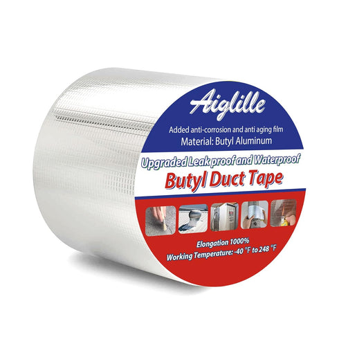 Waterproof Butyl Tape 4" W X 16'L, for leaks, RV Repair, Boat and Pipe Sealing, Patching and Gutter Repair