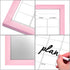 Dry Erase Monthly Calendar Board, Magnetic Whiteboard for Wall, Office/School/Home, Solid Wood Pink Frame Hanging Board