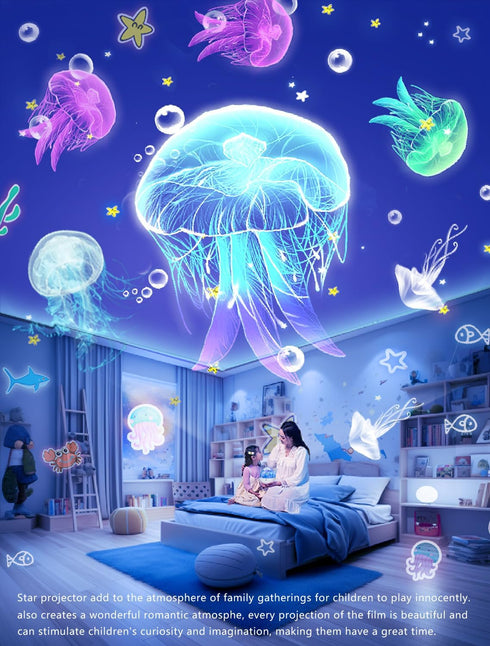 Eigther 21 Sets 1-14 360 of Films, Projector Night Light for Kids Bedroom, Ceiling, Night Light for Kids, Star Galaxy