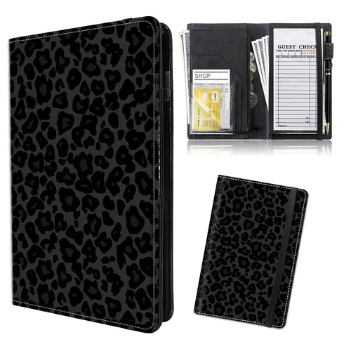 RMJKXQZG Server Book Leather Waiter Book Server Wallet Zipper Waitstaff Organizer Guest Check