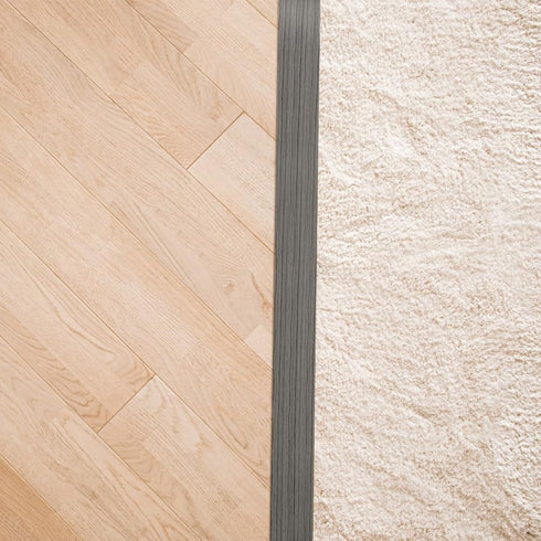 8Ft 2 Floor Transition Strip, in Wide Self Adhesive Vinyl Threshold Strip for Joining Floor Gaps Wood Grain Design Tap