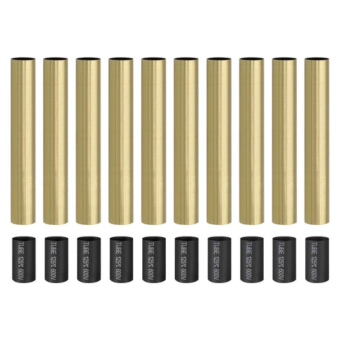 PATIKIL 6" Tall Candle Covers Sleeves, 10Pcs Metal E12 Chandelier Socket Sleeves
