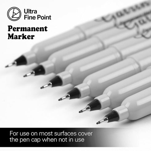 Ultra Fine Point Black Permanent Markers, 36 Pack for Paper, Plastic, Stone, Glass, and Metal