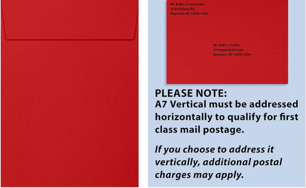 LUXPaper Vertical A7 Invitation Envelopes | 5 1/4" x 7 1/4" | Ruby Red | 80lb. Text | 50 Qty by LUXPaper