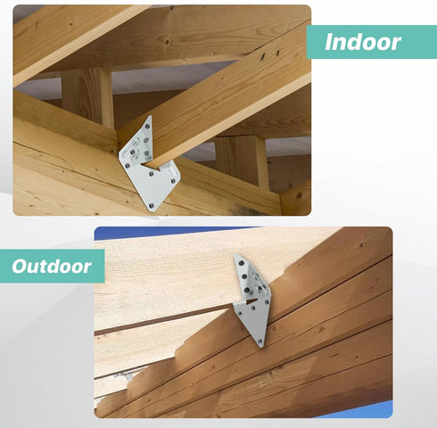 20 pcs Hurricane Ties for Rafters, Galvanized Hurricane Straps, 18-Gauge Rafter Tie Brackets for Roofing Trusses