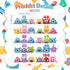 4 Tier Classroom Rolling Cart Storage Utility Cart with Handle Hook, Monster Value Cards and Adhesive Dots Movable