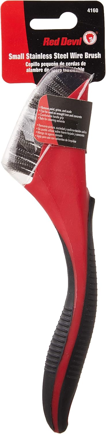 Red Devil 4160 8-Inch Soft Grip Wire Brush, Stainless Steel