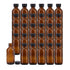 Bekith 30 Pack 2 oz Boston Round Glass Bottles with Black Caps, Amber