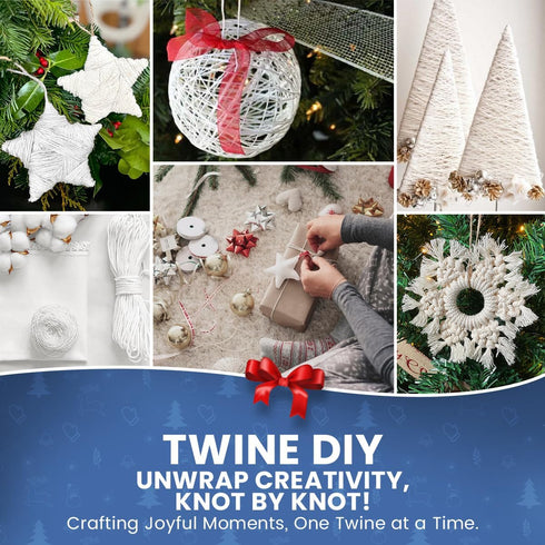 Twine String for Butchers Kitchen, Heavy Natural Cotton for Meat Trussing and Food Prep, 200 Feet