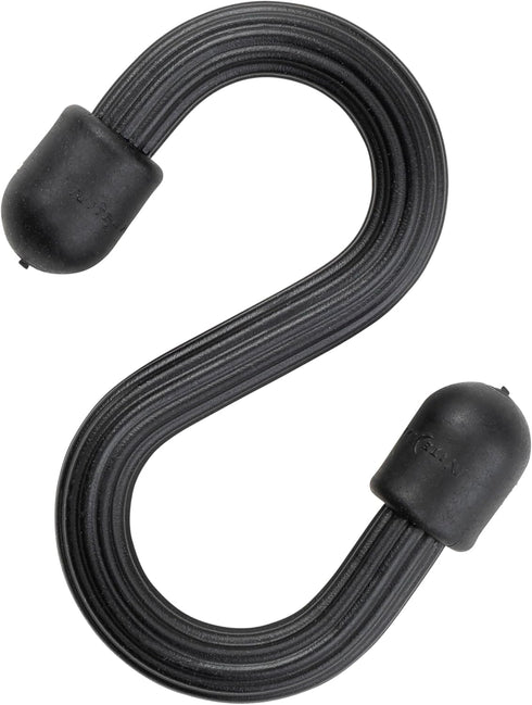 Nite Ize Gear Tie Bendable S-Hook - Utility S-Hook for Hanging, Tough Rubber Shell with Flexible Wire, Black (4 Pack)